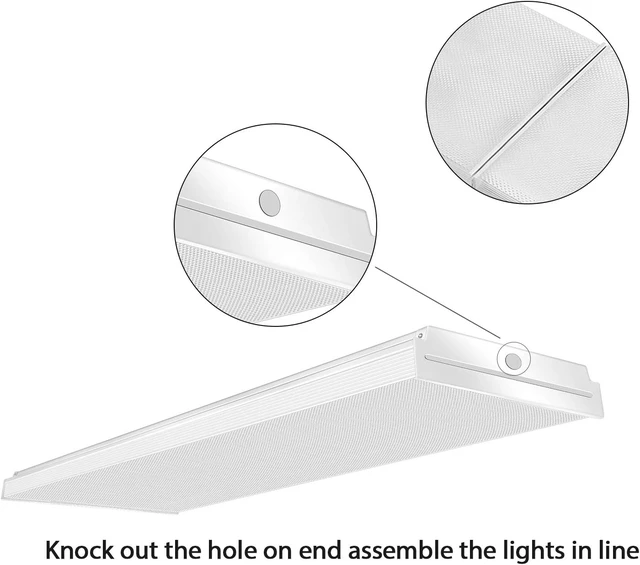Alt view image 3 of 6 - FAITHSAIL 4FT LED Wraparound Light 60W LED Office Lights, 7200lm, 4000K Neutral White, 4 Foot Flush Mount Wrap Shop Puff Ceiling Lighting Fixture for Garage Workshop, Fluorescent Light Replacement