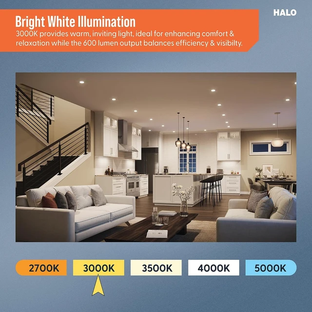 Alt view image 5 of 6 - Halo LT 5/6 inch LED recessed Can light Trim, 3000K, dimmable, 600lm 6PK