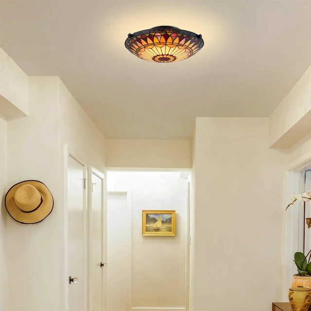 Alt view image 3 of 7 - Kira Home Mateo 16" Tiffany Style Flush Mount Ceiling Light for Hallway