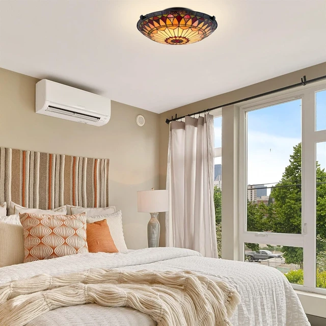 Alt view image 7 of 7 - Kira Home Mateo 16" Tiffany Style Flush Mount Ceiling Light for Hallway