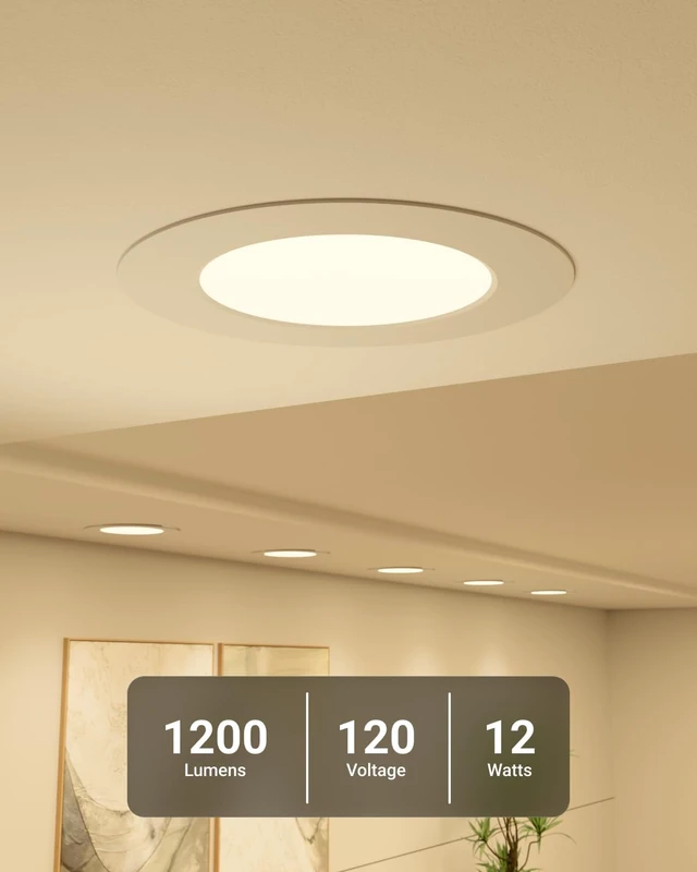 Alt view image 2 of 7 - Sunco 36 Pack 6 Inch LED Flat Recessed Lighting, 5CCT, Ultra Thin, 12W