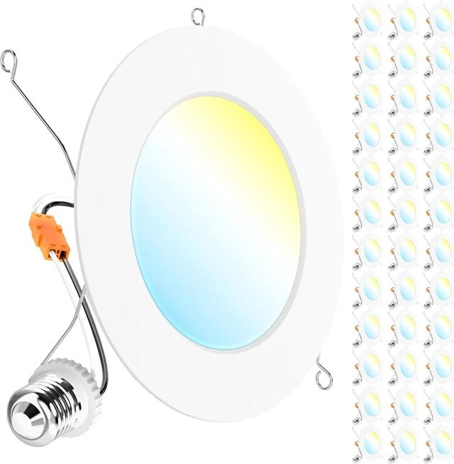Main image of Sunco 36 Pack 6 Inch LED Flat Recessed Lighting, 5CCT, Ultra Thin, 12W
