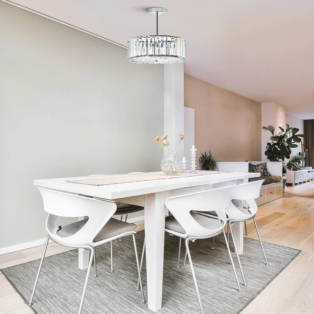 Alt view image 3 of 7 - VONLUCE Crystal Light Fixture 15", 4-Light Semi Flush Mount Ceiling Light