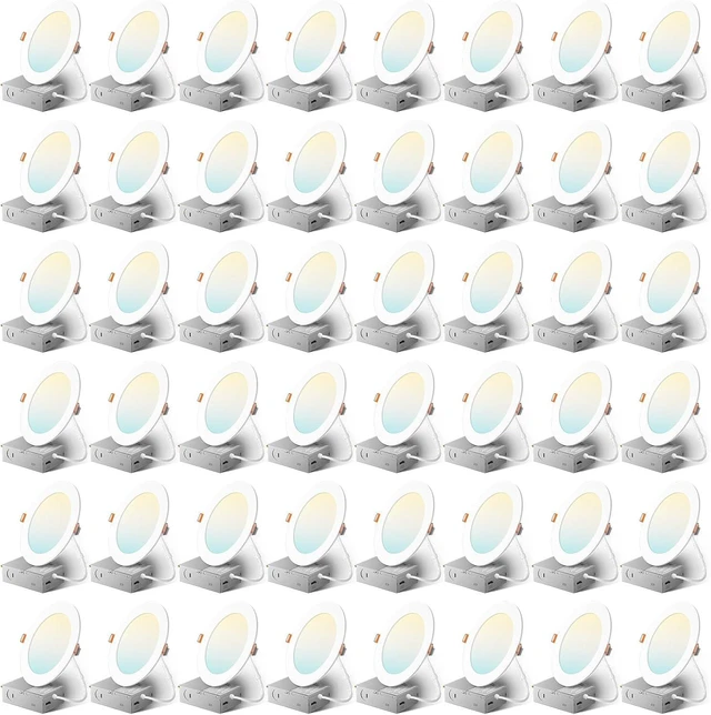 Main image of Amico 48 Pack 6 Inch 5CCT LED Ultra-Thin Recessed Ceiling Light, 1050LM
