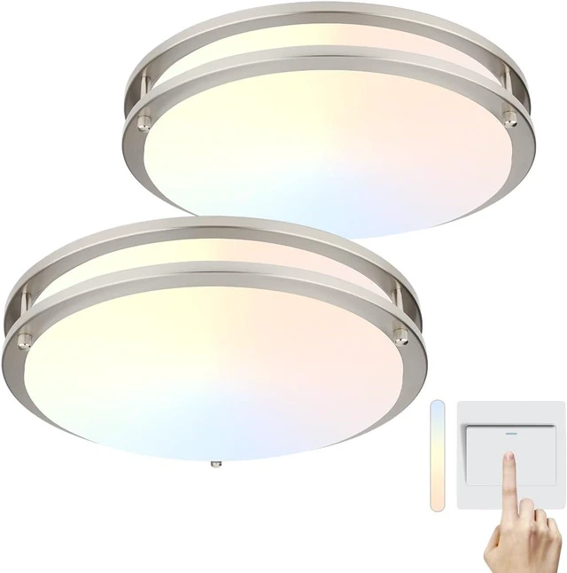 Main image of DAKASON 13Inch LED Flush Mount Ceiling Light Fixture 2Pack, 20W 3CCT