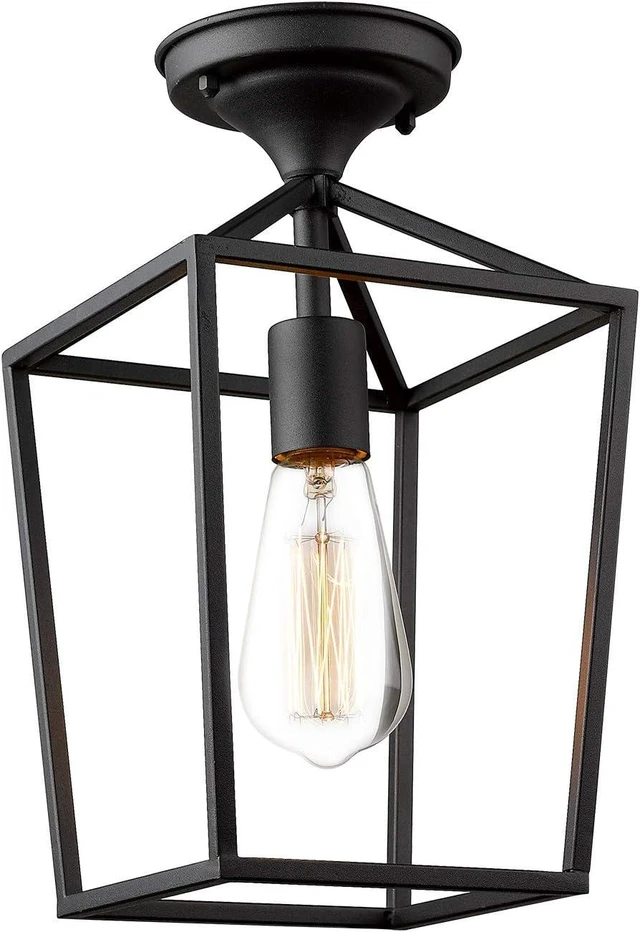 Main image of Emliviar Semi-Flush Mount Ceiling Light, 13 Inch, Black, 20065B1-F1 BK