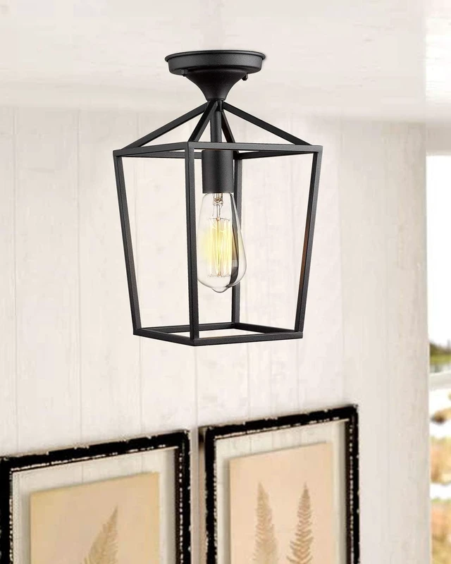 Alt view image 2 of 6 - Emliviar Semi-Flush Mount Ceiling Light, 13 Inch, Black, 20065B1-F1 BK