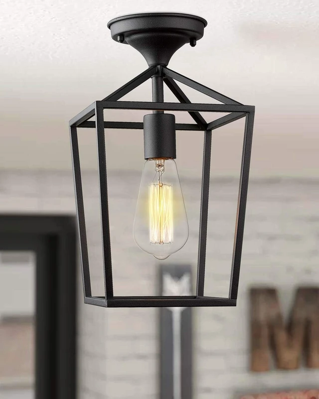 Alt view image 5 of 6 - Emliviar Semi-Flush Mount Ceiling Light, 13 Inch, Black, 20065B1-F1 BK