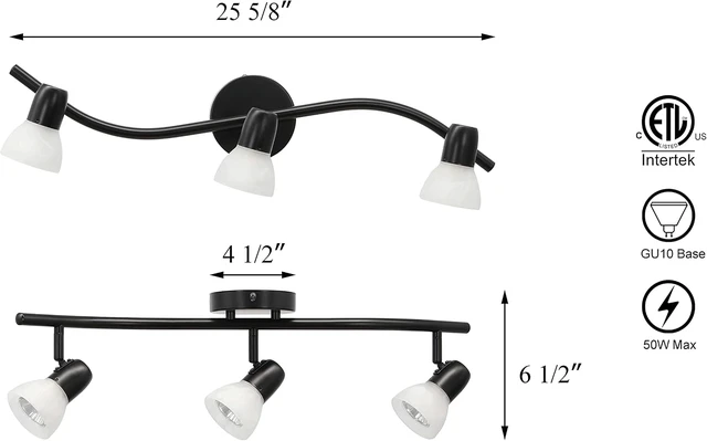 Alt view image 4 of 7 - XiNBEi Lighting 3 Light Modern Black Curved Track Ceiling Light for Kitchen