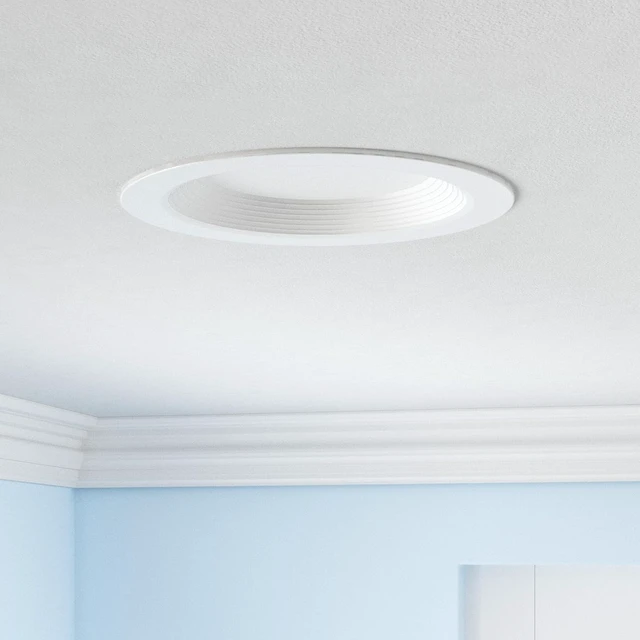 Alt view image 2 of 7 - LUXRITE 5/6 Inch LED Recessed Retrofit Downlight, Baffle Trim (4 Pack)