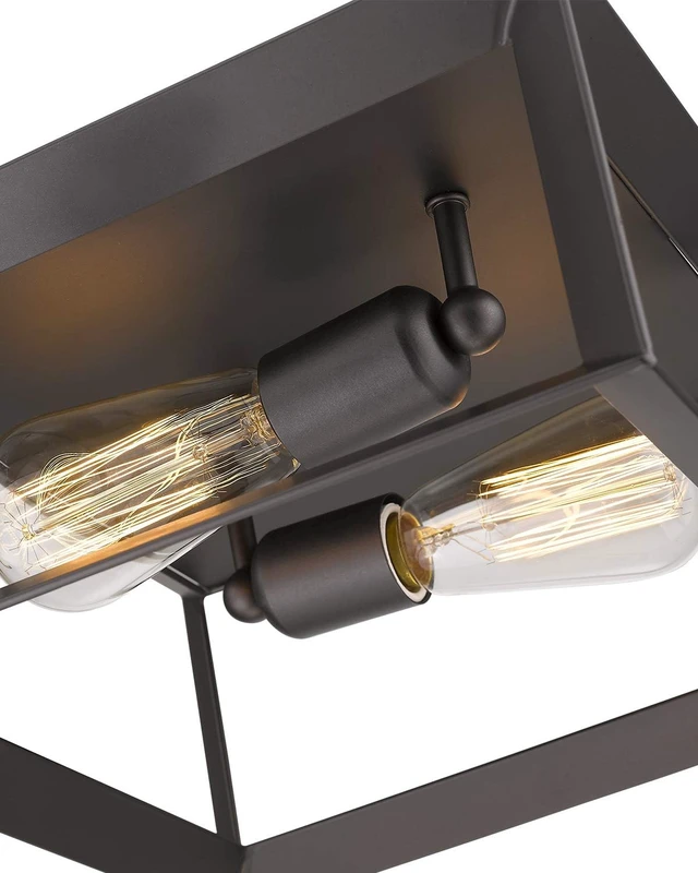 Alt view image 2 of 6 - Emliviar 2-Light Ceiling Light, 12" Flush Mount Ceiling Lighting Fixture, Oil Rubbed Bronze Finish, 3040-2 ORB