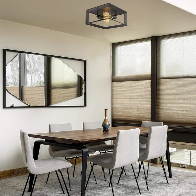 Alt view image 5 of 6 - Emliviar 2-Light Ceiling Light, 12" Flush Mount Ceiling Lighting Fixture, Oil Rubbed Bronze Finish, 3040-2 ORB