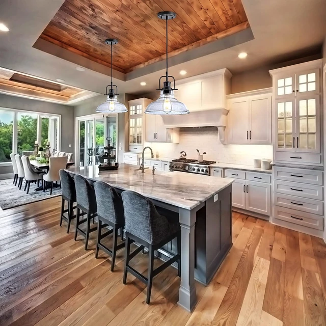 Alt view image 6 of 7 - Zlepmlla Glass Pendant Light, Black Famrhouse Pendant Light Fixture