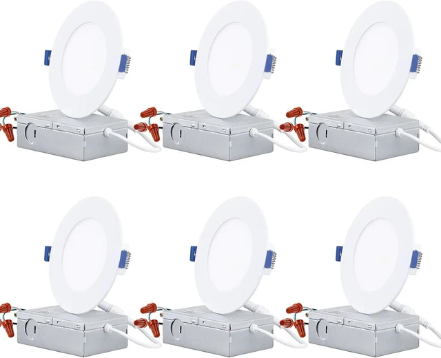 Main image of TORCHSTAR 6-Pack 4 Inch Ultra-Thin LED Recessed Lighting, CRI90, 4000K
