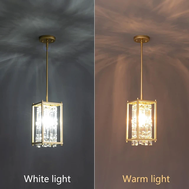 Alt view image 5 of 7 - LMQNINE Modern Gold Pendant Light Fixtures for Kitchen Island, Crystal Chandelier Lights Fixture, Elegant Adjustable Pendant Lighting for Dining Room Bedroom (Square 1-Light)