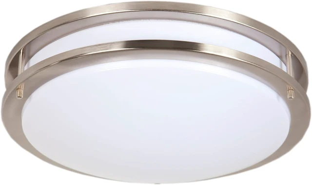 Alt view image 4 of 7 - Maxxima 14" LED Satin Nickel Flush Mount Ceiling Light, 5 CCT, 2100 Lumens