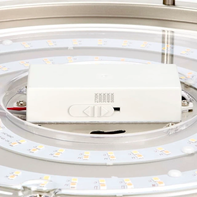 Alt view image 7 of 7 - Maxxima 14" LED Satin Nickel Flush Mount Ceiling Light, 5 CCT, 2100 Lumens