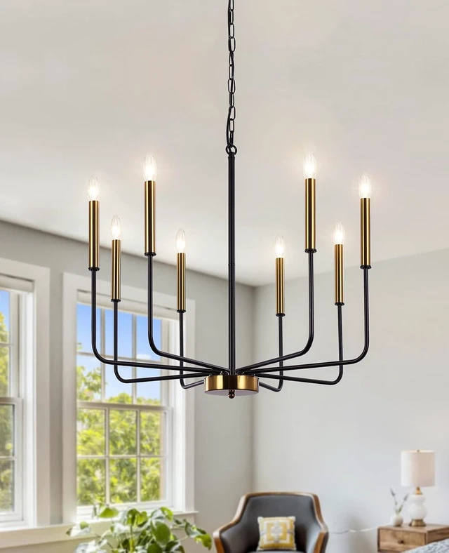Main image of Farmhouse Chandeliers for Dining Room, 8 Lights Pendant Light Fixtures