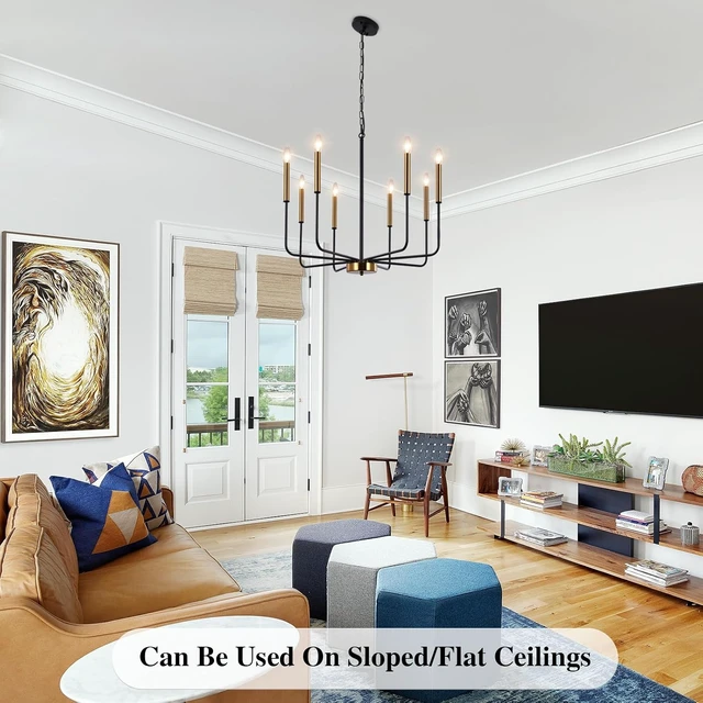 Alt view image 2 of 7 - Farmhouse Chandeliers for Dining Room, 8 Lights Pendant Light Fixtures