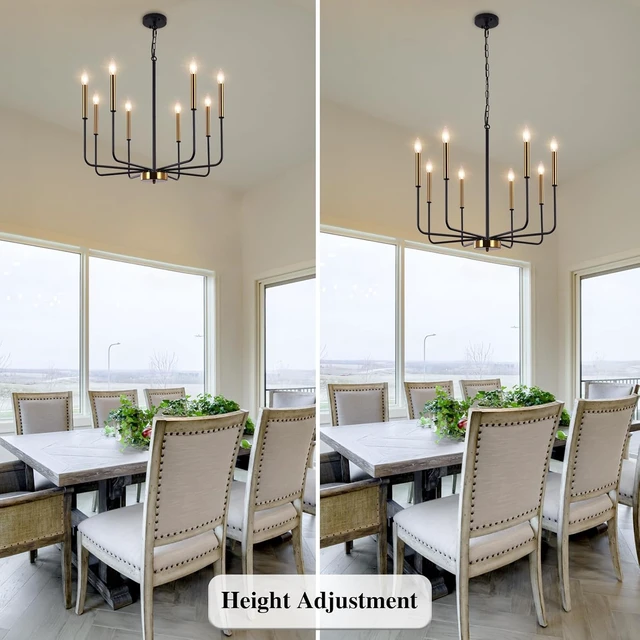 Alt view image 3 of 7 - Farmhouse Chandeliers for Dining Room, 8 Lights Pendant Light Fixtures