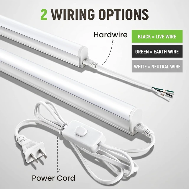 Alt view image 5 of 7 - Pak 4FT LED Shop Lights, 2300LM 6500K Cool White, 20W Energy Efficient Linkable Ceiling and Under Cabinet Lighting, T5 Integrated Utility Fixture for Garage, Workshop, Basement, FCC Certified, 8 Pack