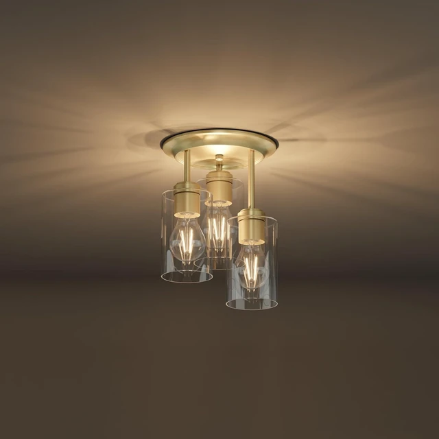 Alt view image 7 of 7 - Kalium 3-Lights Semi Flush Mount Ceiling Light Fixture Gold for Kitchen