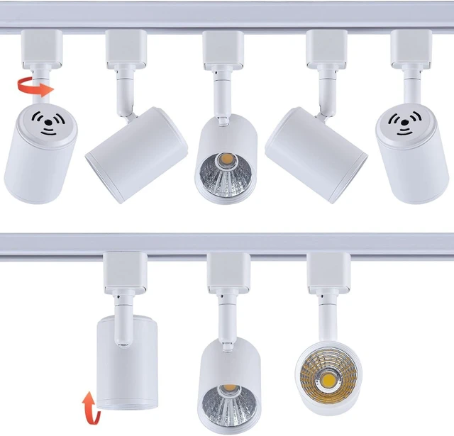 Alt view image 4 of 6 - mirrea 6 Pack H Type White LED Track Lighting Heads 6.5W 3000K Warm White