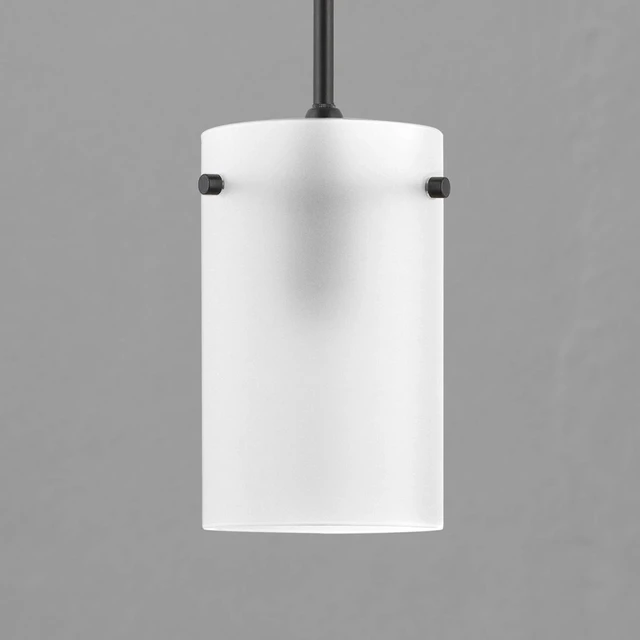 Alt view image 5 of 6 - Linea di Liara Effimero Modern Matte Black Pendant Light Fixtures Over Kitchen Island Sink Lighting Ceiling Hanging Farmhouse Mini Metal Industrial Pendant Lighting Medium Frosted Glass Shade