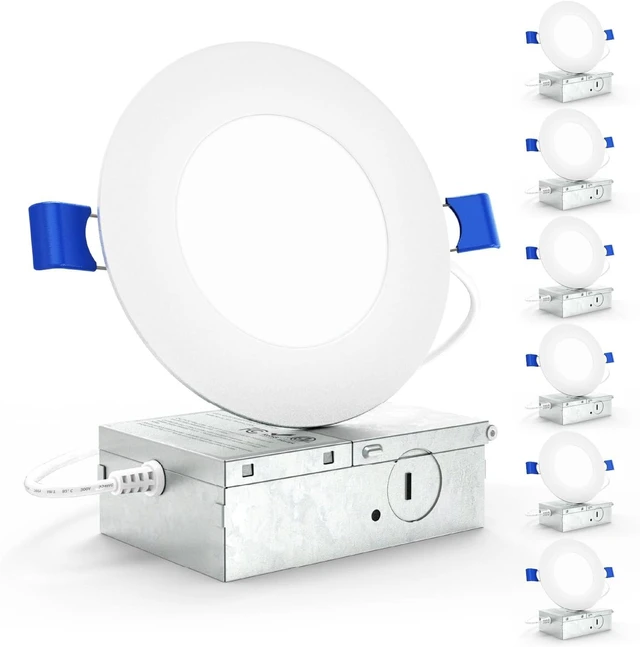 Main image of Sunco 6 Pack 4 Inch Ultra-Thin LED Recessed Light, Canless, 10W=60W
