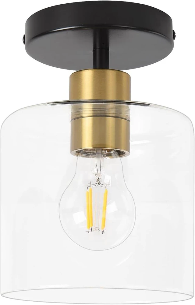 Main image of Black Brass Semi Flush Mount Ceiling Light,1 Pack Ceiling Light Fixture