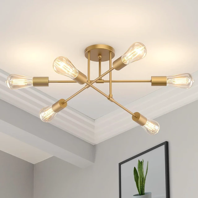 Main image of Phaosio Gold 22" Modern Sputnik Chandelier, 6-Lights Ceiling Light Fixtures