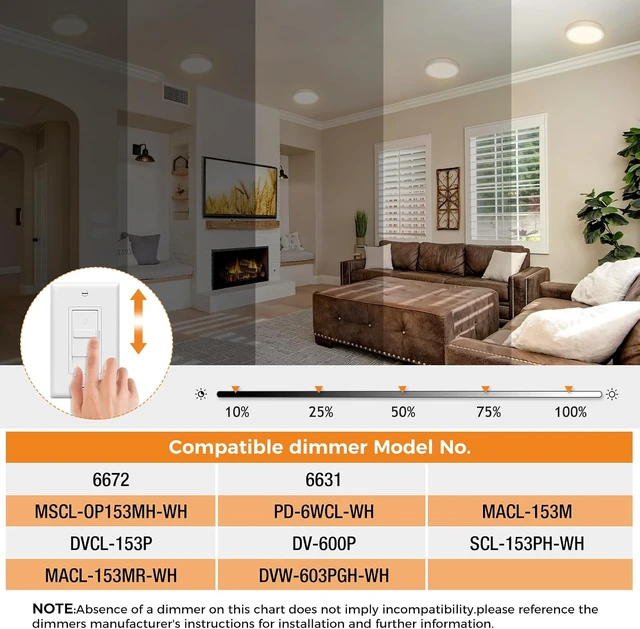 Alt view image 4 of 7 - slochi 12Pack LED Flush Mount Ceiling Light, Dimmable & 100W Equivalent Super Slim LED Ceiling Lights, 3000K-6500K Selectable, 12W 1500Lm Round Light Fixture for Bedroom, Bathroom, Closet, Hallway