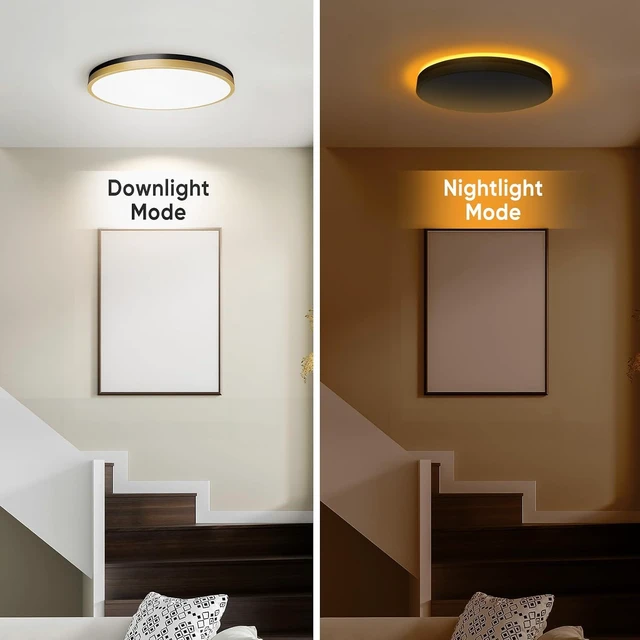 Alt view image 4 of 7 - Lightania 13 Inch Flush Mount Ceiling Light with Remote Control & Night Light, 5CCT Dimmable Ceiling Light Fixture, 25W 2500LM 2700K-6500K Adjustable LED Ceiling Lights for Bedroom Kitchen Living Room