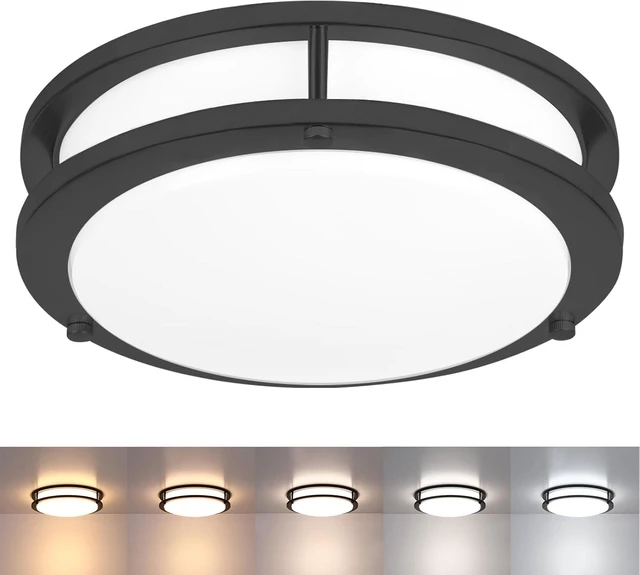 Main image of 10 Matt Black Ceiling Light Fixture -10 Inch Flush Mount LED Ceiling Light for Bedroom Bathroom Closet Kitchen LED Fixture 2700K/3000K/3500K/4000K/5000K Adjustable,17W, ETL Listed