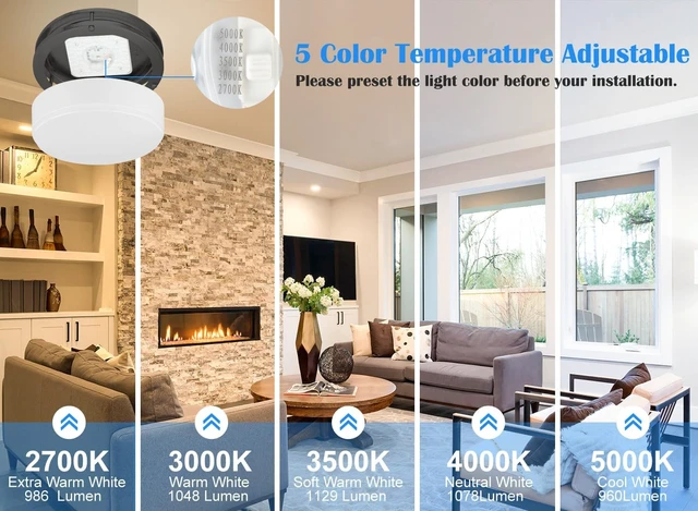 Alt view image 3 of 7 - 10 Matt Black Ceiling Light Fixture -10 Inch Flush Mount LED Ceiling Light for Bedroom Bathroom Closet Kitchen LED Fixture 2700K/3000K/3500K/4000K/5000K Adjustable,17W, ETL Listed