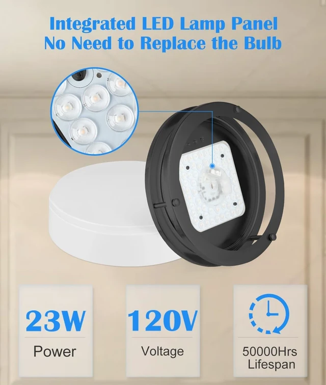 Alt view image 4 of 7 - 10 Matt Black Ceiling Light Fixture -10 Inch Flush Mount LED Ceiling Light for Bedroom Bathroom Closet Kitchen LED Fixture 2700K/3000K/3500K/4000K/5000K Adjustable,17W, ETL Listed