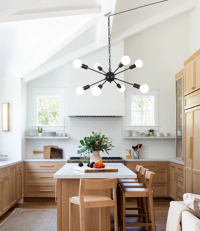 Alt view image 3 of 7 - 8 Lights Plug in Chandelier, Hanging Lights Black Plug in Pendant Light