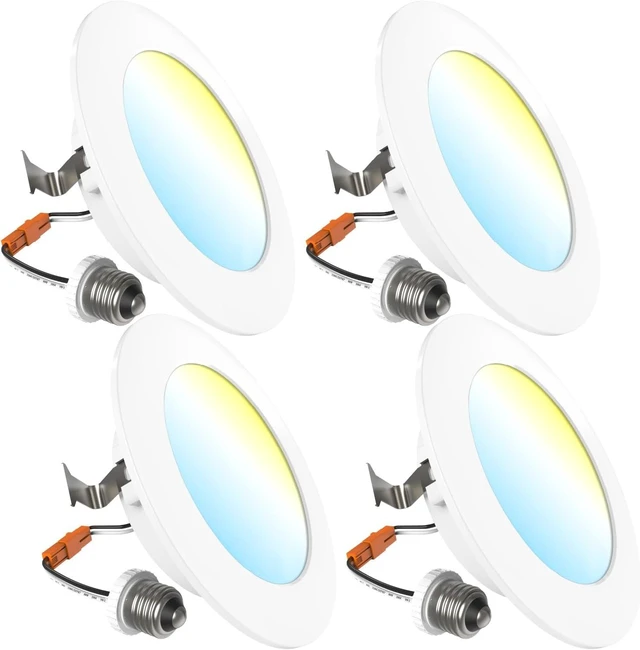 Main image of Sunco 4 Pack 4 Inch LED Recessed Lights, Slim Retrofit, 5CCT