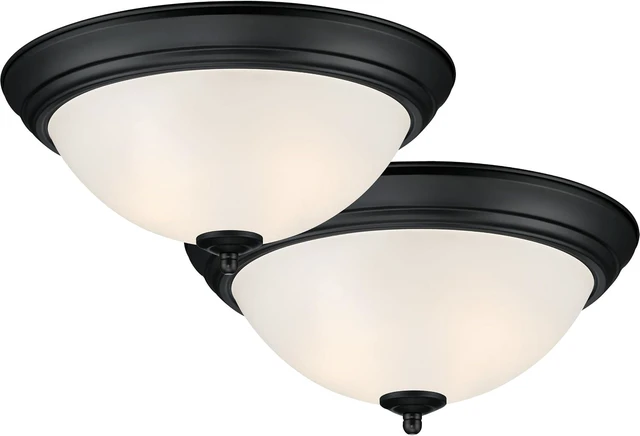 Main image of Designers Fountain Flush Mount Ceiling Light, 11 Inch Frosted Glass Lighting Fixture for Kitchen, Bedroom, Bathroom, and Hallway, LED Bulbs Not Included, Matte Black