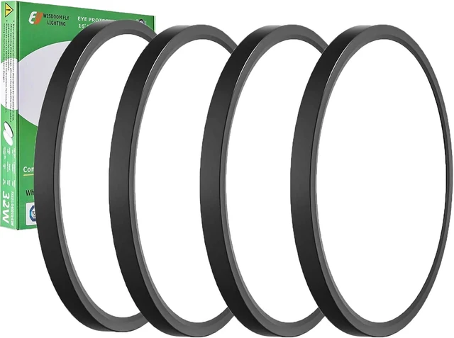 Main image of 15.8Inch 4PK Black LED Flush Mount Ceiling Light,32W,3480LM,3CCT Selectable