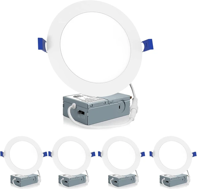 Main image of Meconard 4 Pack 6 Inch 5CCT LED Recessed Lighting, Canless Wafer Downlight