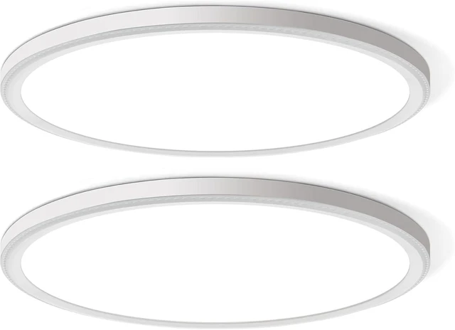 Main image of WKONCLDY Two Pack 4700lm LED Flush Mount Ceiling Light, Super Slim 16 inch 5000K LED Ceiling Light for Bedroom, Living Room, Dining Room (White)