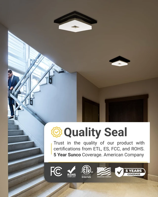 Alt view image 7 of 7 - Sunco 8" LED Disk Flush Mount Ceiling Light, 5CCT, High Brightness, 1 Pack