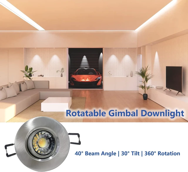 Alt view image 2 of 6 - POPANU 3 Inch Gimbal LED Recessed Light 6 Pack,Adjustable Downlight, Nickel