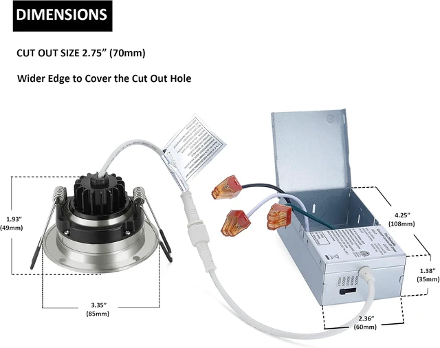 Alt view image 5 of 6 - POPANU 3 Inch Gimbal LED Recessed Light 6 Pack,Adjustable Downlight, Nickel