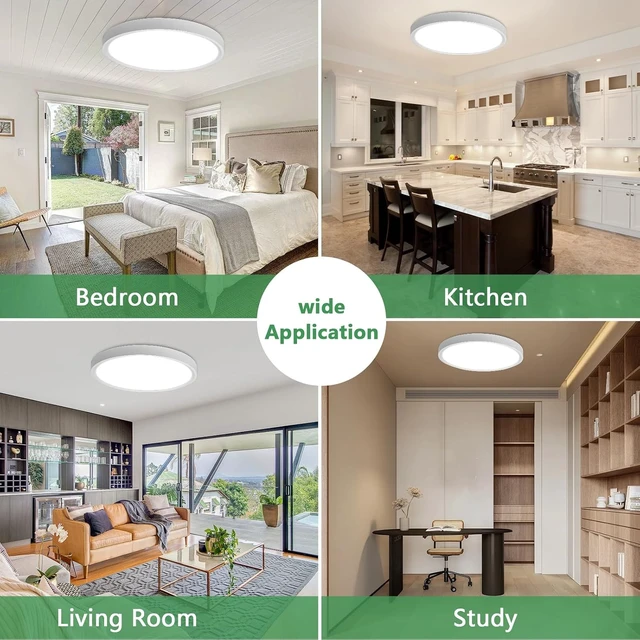 Alt view image 6 of 7 - 20 Inch Large LED Flush Mount Ceiling Light, 40W,4350LM, 3000K/4000K/6000K CCT Selectable,White Round Flat Panel Light Low Profile Ceiling Light Fitures for Hallway, Kitchen, Bedroom, Laundry(1PK)