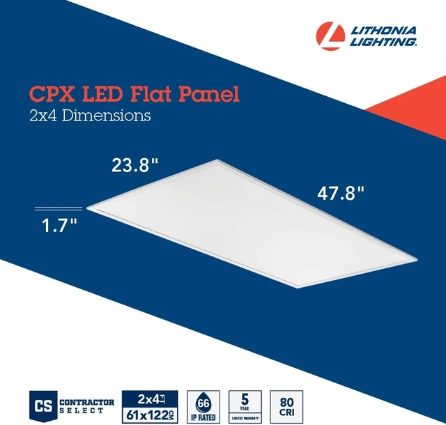 Alt view image 5 of 7 - Lithonia Lighting CPX 2x4 LED Flat Panel Light Adj Lumens, 3-in-1 CCT