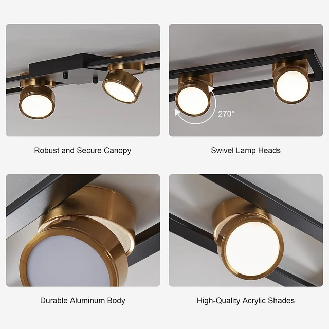 Alt view image 6 of 7 - Garwarm 48 Inch Modern Dimmable LED Track Lighting with Remote, Flush Mount