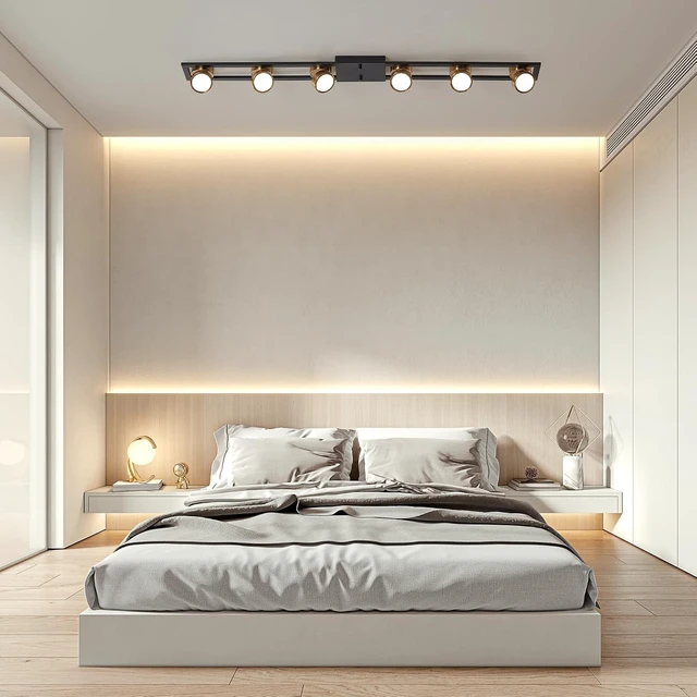 Alt view image 7 of 7 - Garwarm 48 Inch Modern Dimmable LED Track Lighting with Remote, Flush Mount