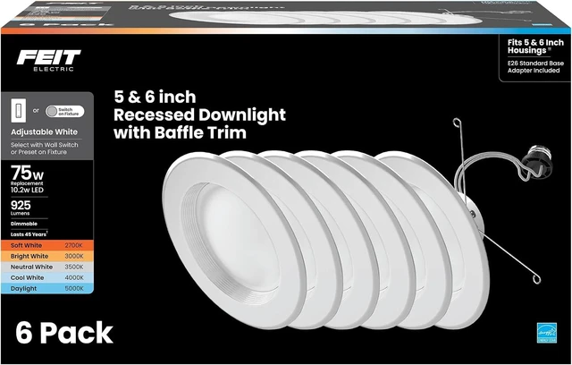 Main image of Feit Electric 5/6in LED Recessed Downlight Retrofit Kit, 75W Eq